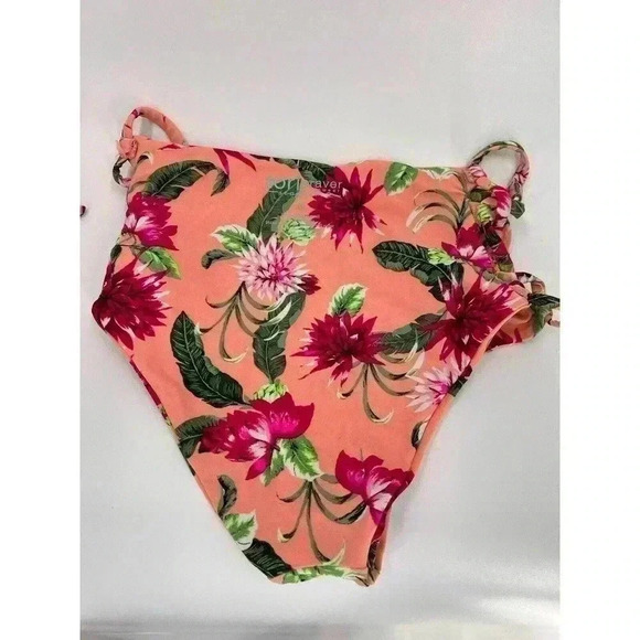 Tori Praver Bikini 2 Piece Swimwear Pink Floral Halter Strappy High Waist Bottom - Picture 6 of 8